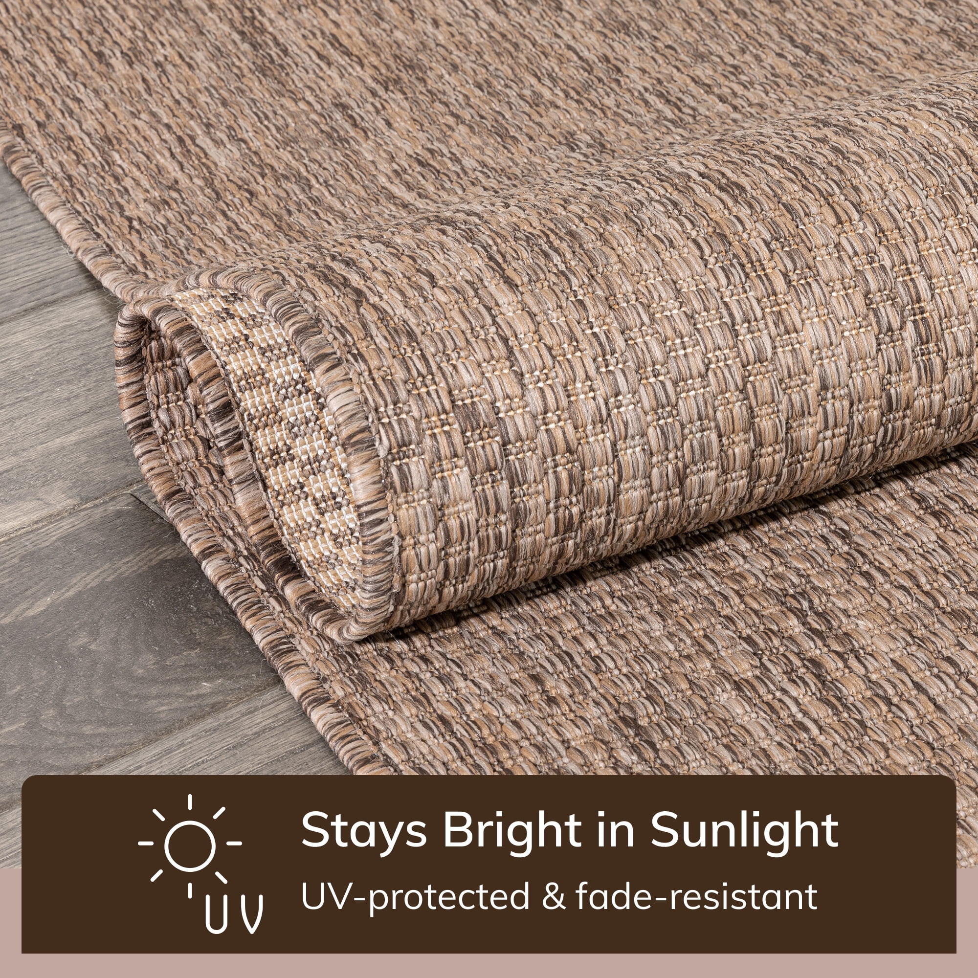 Well Woven Leifen Taupe Indoor / Outdoor Flat Weave Pile Solid Color Pattern Area Rug 8x10 (7'10" x 9'10")