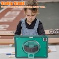 thumbnail image 3 of Dteck Case for iPad Pro 12.9-inch 3rd/4th/5th/6th Generation (2018/2020/2021/2022),Military Grade Shockproof Silicone Cover 360° Rotatable Stand- Shoulder Strap- Handle- Pencil Holder,Darkgreen, 3 of 8