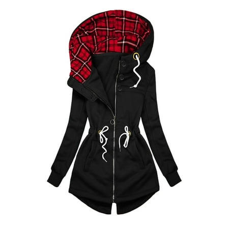 

Pianpianzi Scrub Pullover Women under $10 Zip up Hoodie with Thumb Holes Women s Fashion Casual Hooded Solid Zipper Pocket Strap Sweatshirt Jacket Coat