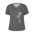 thumbnail image 3 of Camisetas de Manga Corta para las Mujeres, Impresión de Cuello en V Camiseta Casual Top Hecho de 95% Poliéster 5% Spandex para el Uso Diario de Primavera Verano, Camisetas para las Mujeres Casual, 3 of 4