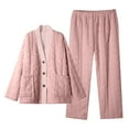 thumbnail image 3 of Lovskoo Fuzzy Fleece Lounge Sets for Women Fall/Winter Thickened Thermal Flannel Winter Long Sleeve Homewear Set Pajams Pink, 3 of 4
