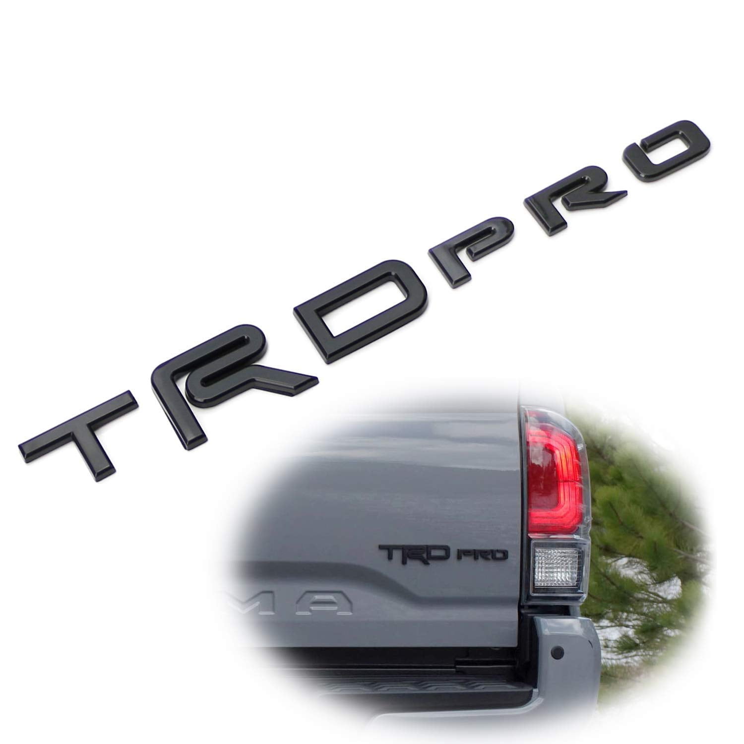 Fit Trd Pro 3D Emblem Sticker Decor Badge For Toyota Tacoma Tundra Side Door Trunk Tail Black Red