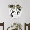 thumbnail image 4 of Eveokoki Pantry Door Sign Home Decor Round Wood Wreaths Wall Hanging Sign Farmhouse Porch Signs Front Door Decoration for Housewarming Gift All Seasons Holiday,12In, 4 of 6