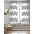 thumbnail image 2 of Grey Ripple Curtains 63 Inch Length, Sheer Curtains for Bedroom Living Room Window Simple Gray White Waves Aesthetics Rod Pocket Voile Drapes Kitchen Curtains Small Half Window 42"x63" 2 Panels, 2 of 6