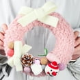 thumbnail image 3 of Plush Round Door Hanging Wreath - Nice Textures Floral Garland Hanging Wreath - Home Decor, 3 of 8