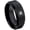 Rose Gold Bezel, variant on 0.05ctw Princess Cut Aquamarine Tungsten Ring - 8MM Polished Black IP Beveled Edge Tungsten Carbide Wedding Band - March Birthstone Ring - 14kt Rose Gold Bezel - TN084PSRG-1AQMs10