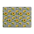 thumbnail image 7 of Area Rugs For Living Room Decor - Sunflowers checkered plaid Soft Anti Slip Throw Washable Rugs 5x7 For Bedroom, Indoor Carpet For Bedroom Living Room 80x58In, 7 of 7