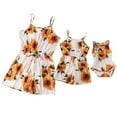 thumbnail image 3 of Mothers Day Gifts Summer Matching Mother Daughter Baby Sleeveless Sunflower Pattern Romper Jumpsuit With Pocket Family Set Family Matching Outfits, 3 of 3