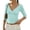 Light Green, variant on Womens 3/4 Half Sleeve Deep V Wrap Neck Cute Ruched Crop Tops Open Back Tshirt Soft Y2k Vintage Minimalist Slim Fit Tee Women Trendy Elegant Shirts Summer Beach Vacation Outfits, Light Green S