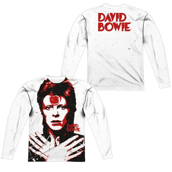 David Bowie - Piercing Gaze (Front/Back Print) - Regular Fit Long Sleeve Shirt - Small