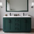 thumbnail image 2 of Wyndham Collection Miranda 60" Wood Double Bathroom Vanity in Green/Black, 2 of 7