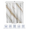 thumbnail image 4 of Split Shower Curtain for Transfer Bench, White Golden Marble Fabric Shower Curtains for Bathroom, Modern Abstract Art Marble Crack Tub Sliding Transfer Bench Waterproof Bath Curtains 72"x78", 4 of 9