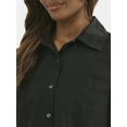 thumbnail image 4 of Time and Tru Women's Poplin Mini Shirt Dress, Sizes XS-3XL, 4 of 5