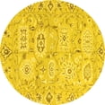 thumbnail image 1 of Ahgly Company Indoor Round Abstract Yellow Modern Area Rugs, 8' Round, 1 of 4
