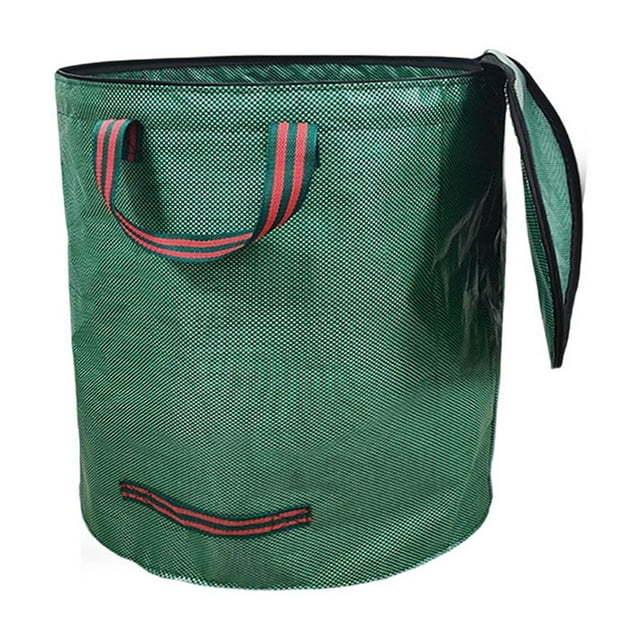 Sac à Déchets de Jardin avec Couvercle Grande Capacité Sac de Rangement Imperméable pour Débris de Jardin Feuilles Branches Sac à Ordures de Jardinage Portable Durable Résistant aux Déchirures Poids 0.48 Lbs
