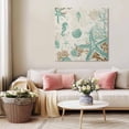 thumbnail image 6 of Wall Art Prints, Aqua Coastal Starfish Framed Canvas Prints for Bedroom Living Room Bathroom Office, Farmhouse Nautical Seahorse Coral Gallery Wrap Wall Art Poster for Gifts Home Decor 8"x8", 6 of 8