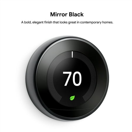 Google - Nest Learning Smart Wifi Thermostat - Black