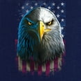 thumbnail image 3 of Tee Hunt Bald Eagle Stare T-Shirt 4th of July USA Stars and Stripes Flag Mens Shirt, Gray, Small, 3 of 5