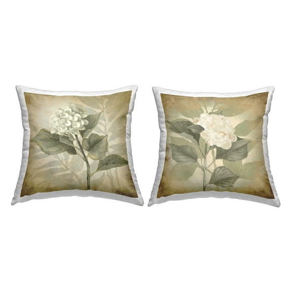 Stupell Industries Vintage Opaque Hydrangea Decorative Printed Throw Pillow Design by Lanie Loreth.