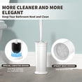 thumbnail image 5 of Toilet Brush and Holder 2 Pack, Toilet Bowl Brush with Extra Long Handle, Toilet Scrubber and Covered Holder, Toilet Brushes for Bathroom-Space Saving, Covered Brush, Durable, Deep Cleaning(White), 5 of 7