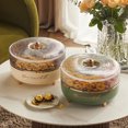 thumbnail image 2 of 5 Grid Snack Tray with Lid Moisture-proof 360 Degrees Rotatable Dining Table Fruit Candy Nut Storage Plate Tray Kitchen Gadget for Bar, 2 of 8