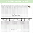 thumbnail image 7 of OVZME Troy White Sheer Curtains 24 inch Length 2 Panels Set, Light Weight Crushed Semi Kitchen Curtains Tiers, Rod Pocket Decor Short Curtains for Kitchen/Cafe/Bedroom/Living Room, Each 42Wx24L inch, 7 of 7
