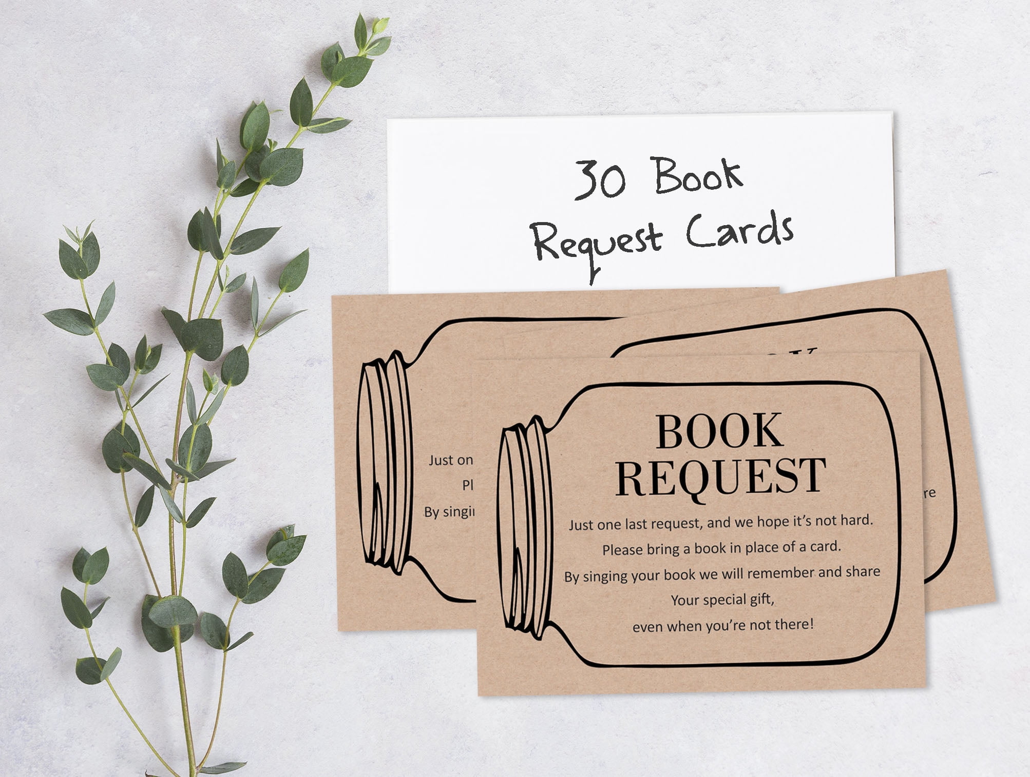 Inkdotpot 30 Kraft Books For Baby Shower Request Cards Bring A Book Instead Of A Card Gender Neutral Mason Jar Baby Shower Invitations Inserts Games