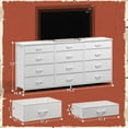 thumbnail image 4 of EnHomee 55" Long Dresser for Bedroom with 12 Fabric Drawers TV Stand for 60 inch TV Entertainment Center, White, 4 of 9