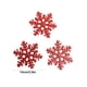 thumbnail image 3 of Paquete de 3 Copos de Nieve Navideños Brillantes de Doble Cara (10 X 10 Cm) - Colgantes de Plástico Rojo y Dorado para Árbol de Navidad y Fiestas, 3 of 6
