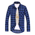thumbnail image 3 of Camisa a cuadros para hombre, camisa informal con botones y cuadros, manga larga, ajustada, para primavera y otoño, de marca, suave y cómoda, a la moda, 3 of 5