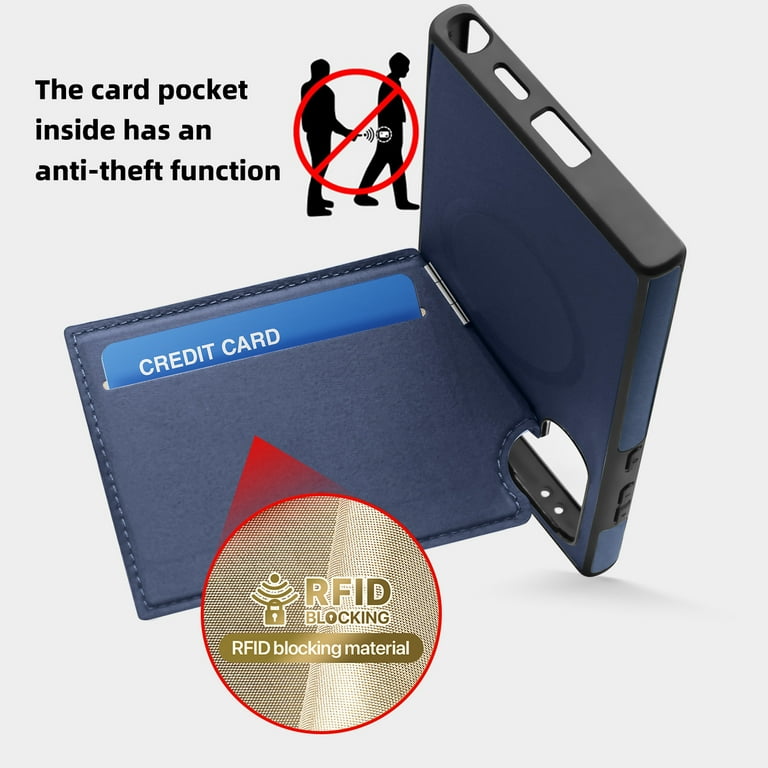 For Samsung Galaxy S24 Ultra Case Wallet with Credit Card Holder