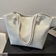 thumbnail image 1 of Bolsa Para Las Axilas Bolso para axilas para mujer, con cremallera, de pana, grande, simple, para compras (blanco), 1 of 8