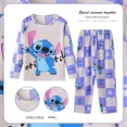thumbnail image 1 of Pijamas de algodón de otoño para niños y niñas, nuevos pijamas de Disney Stitch, conjuntos para el hogar, ropa de dormir informal para viajes, 1 of 5