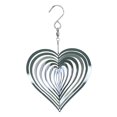 thumbnail image 2 of Corazón viento escultura inoxidable jardín cinético colgante césped giratorio Patio 3D Decoración Plata 10cm Sunnimix campanas de viento, 2 of 6