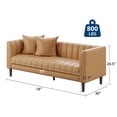 Faux Leather Sofa Couch, Mid-Century 78 Inch 3 Seater Leather Couch ...