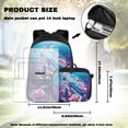 thumbnail image 4 of Yspwyqan Galaxy Floral Sea Turtle Backpack Set With Lunch Box Pencil Case Girls, 4Pcs Kids Backpack Set for School, Lightweight Fits 14" Laptop Trendy Daypack for High School Travel, 4 of 7