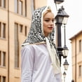 thumbnail image 3 of Unique Bargains 1 Pc Silk Scarf Multi-purpose Print Neck Scarf Black Beige, 3 of 5