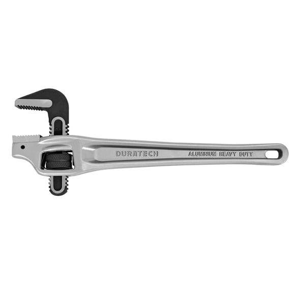 DURATECH Clé à Tuyau Décalée en Aluminium Robuste de 14 Pouces, Capacité de Mâchoire de 2 Pouces, Clé de Plomberie Réglable, Forgée par Chute, Supérieure à la Norme GGG