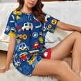 thumbnail image 4 of Balery Animals Rescue Team Conjunto de Pijama para Mujer con Estampado, Dos Piezas de Manga Corta y Shorts, Ropa de Dormir Suave con Cuello Redondo y Bolsillos-X-Large, 4 of 6