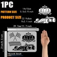 thumbnail image 2 of Racing Car Stencil with a Paint Brush 8.3x11.7inch Formula Racing Car Large Stencil Racing Flag Painting Stencil Tire Tracks Stencil Transportation Drawing Stencil for Wall Tiles Floor Mixed Color, 2 of 9