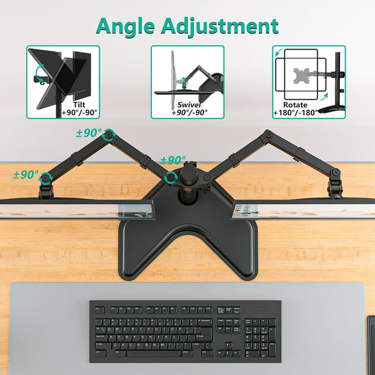  HUANUO Dual Monitor Stand, Max Load Capacity 22 lbs, Dual  Monitor Mount Holds Screens up to 30 inches, Dual Monitor Arm with Height  Adjustable, Tilt, Swivel, Rotation, VESA 75/100mm : Electronics