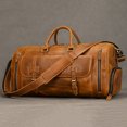 thumbnail image 3 of Bolso de mano de piel de vaca para hombre, bolsa de hombro de viaje con volantes, Estilo Vintage, a la moda, grande, 3 of 4