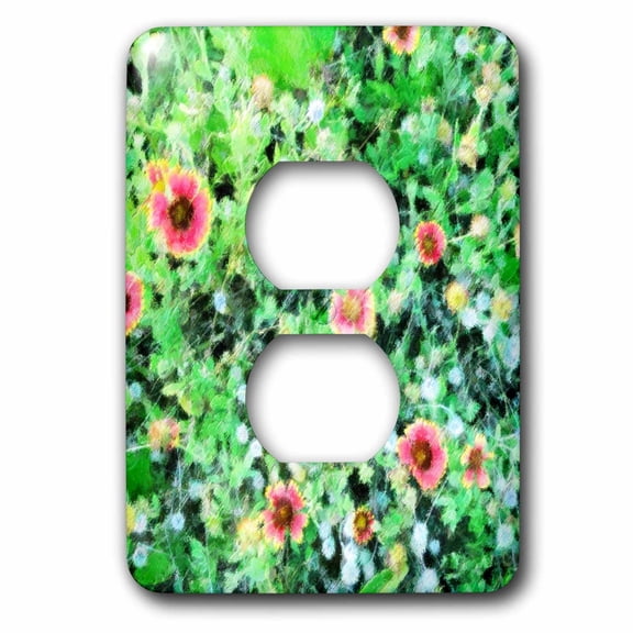 3dRose, Cute Flower Faces, 2 plug outlet cover