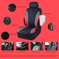 thumbnail image 3 of CAR PASS Line Rider Universal Fit Car Seat Cover -100% Breathable with 5mm Composite Sponge Inside,Airbag Compatible (Black with red), 3 of 13