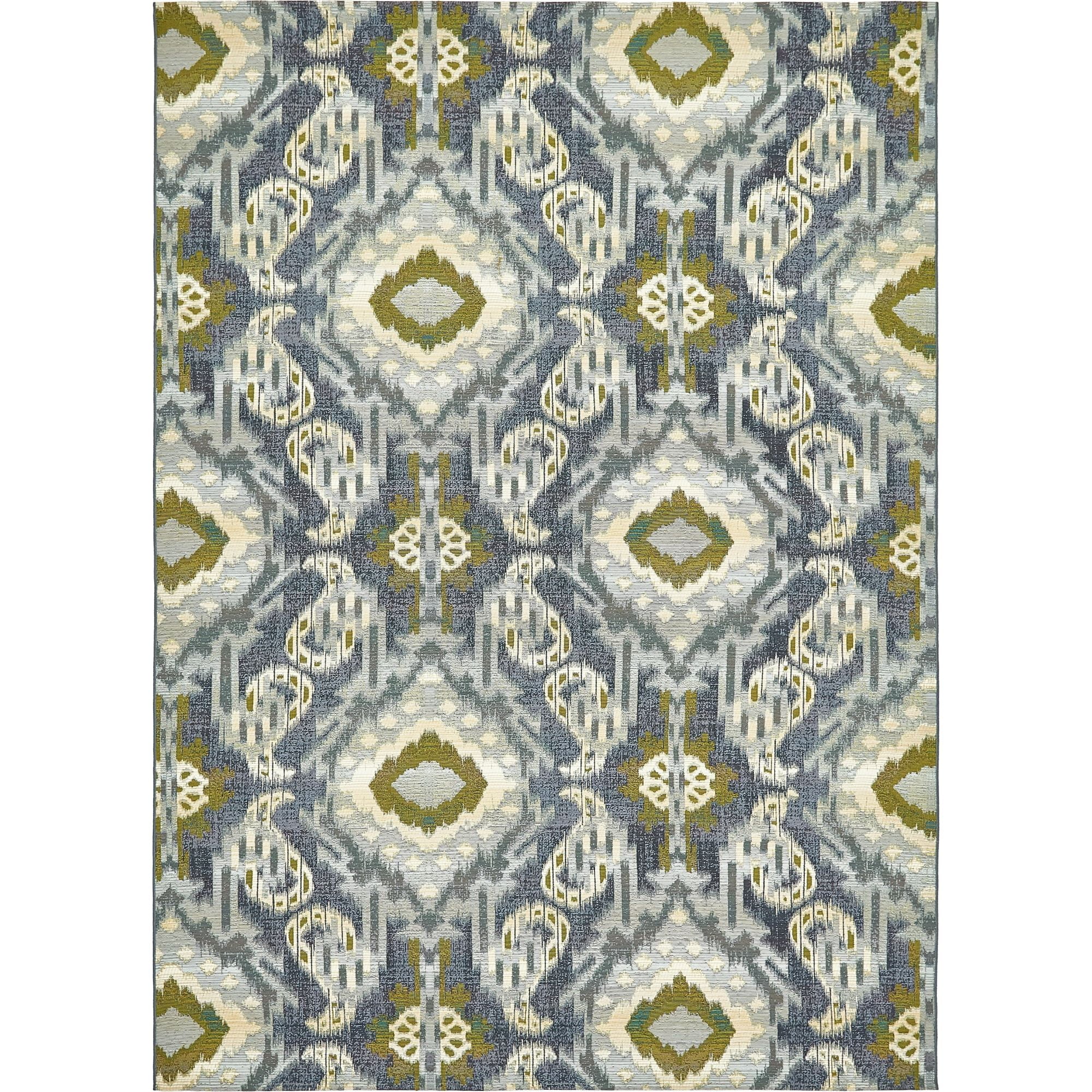 Unique Loom Union Indoor/Outdoor Modern Rug Blue/Navy Blue 8' x 11' 4