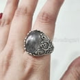 thumbnail image 4 of Black Rutile Mans Ring, Natural Black Rutilated Quartz, Quartz Silver Jewelry, 925 Silver Ring, Gift, Heavy Mens Ring, Arabic Design, Ottoman Style Ring, Christmas, Turkey Mens Signet Ring, 4 of 7