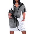thumbnail image 1 of Vestido holgado con bolsillos abstractos en blanco y negro de tinta, vestidos de moda para mujer, traje de verano para mujer, vestido elegante y chic para mujer., 1 of 7