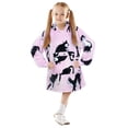 thumbnail image 2 of Tirrinia Oversized Hoodie Blanket Sweatshirt for Kids, Wearable Cute Patterns fleece Pullover, as Warm & Funny Gifts for 4-10 Years Boy Girl, 2 of 4