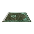 thumbnail image 2 of Ahgly Company Machine Washable Indoor Rectangle Medallion Turquoise Blue Traditional Area Rugs, 8' x 12', 2 of 4