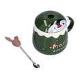 thumbnail image 4 of Taza Navideña, Taza De Café Inofensiva De Cerámica De 450 Ml Elk Lindo Con Cuchara Con Tapa Para Oficina Para Cocina Para Dormitorio ANGGREK Otros, 4 of 8